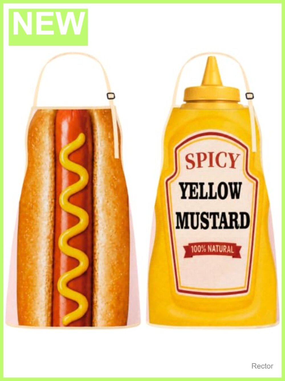 2pc Halloween Hot Dog & Mustard Aprons Couples Costume